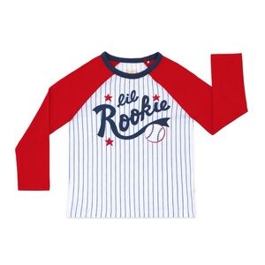 Little Sleepies Red White & Blue Lil Rookie Long Sleeve Raglan Tee Toddler 2T